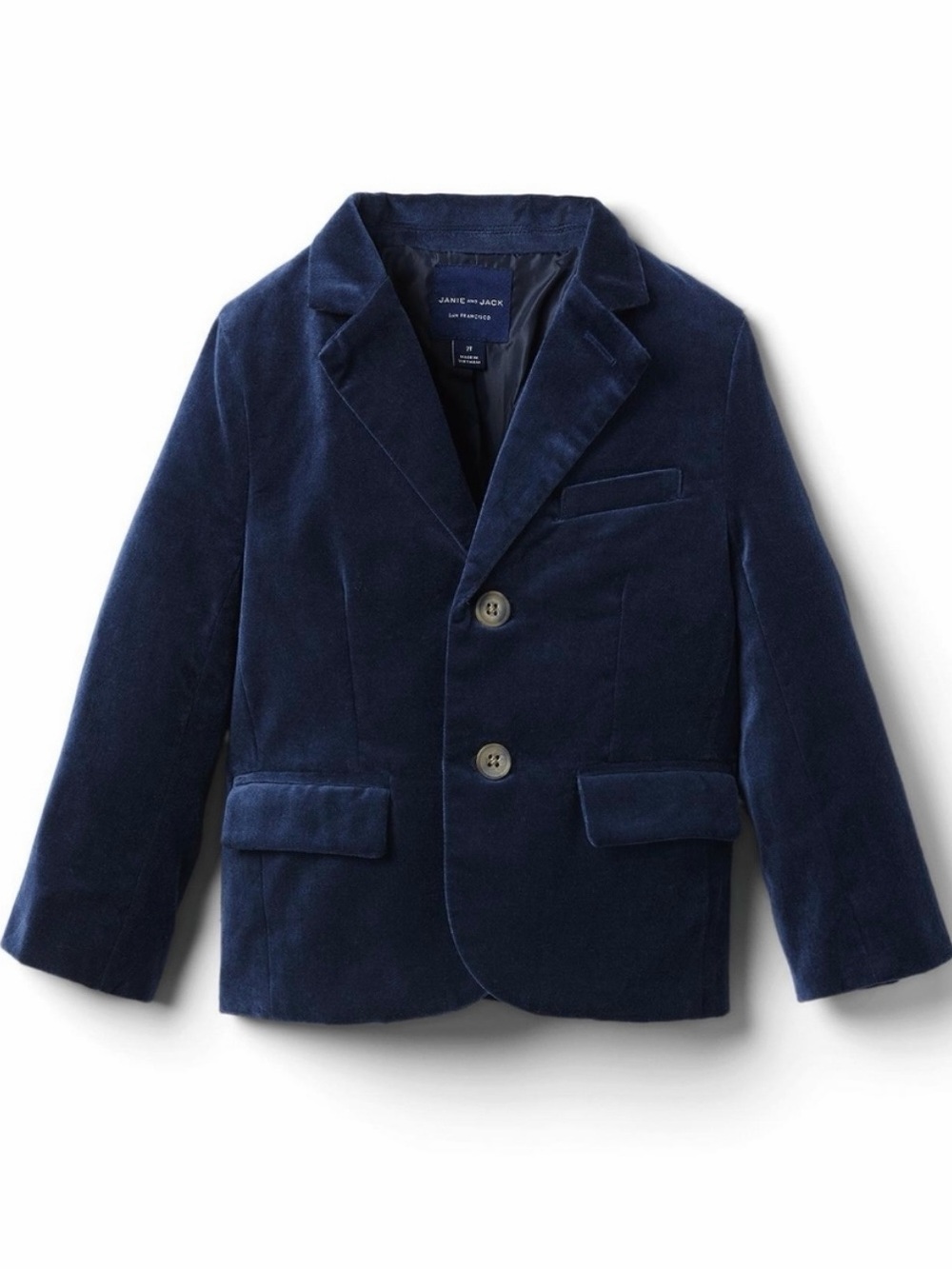 Janie and Jack Velvet Blazer Boys 4 Navy Blue Christmas Holiday Formal Jacket